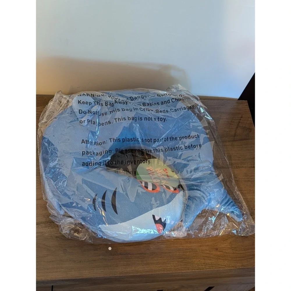Shark With Sunglasses Child Travel Pillow - New In Plastic